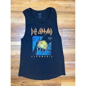 American Classics Def Leppard Pyromania Graphic Tank Top Black Sleeveless Medium